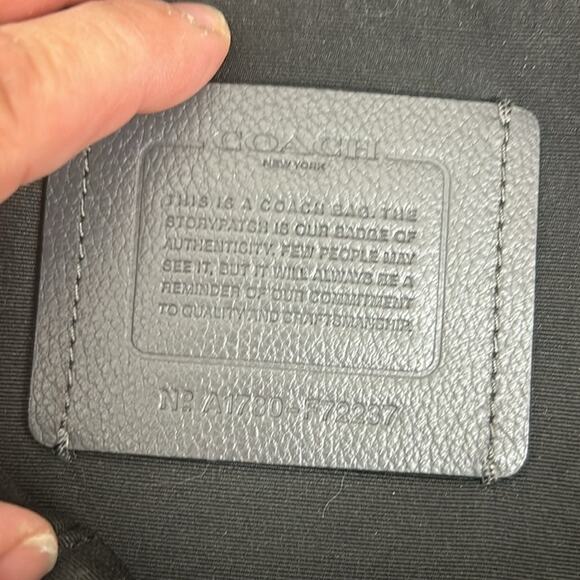 Coach Charles Gray Blue Striped Leather Backpack Men’s Designer Bag - Picture 6 of 10